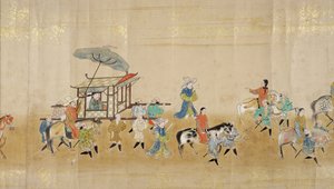 Sjette koreanske ambassade til Japan i Meireki 1 på tidspunktet for Tokugawa Ietsunas etterfølgelse i 1651, muligens av Kano Masunobu (1625-94) (rullemaleri) (detalj) (se også 120833) av Japanese School