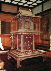 Tamamushi-helligdommen fra Horyu Ji-tempelet, som skildrer historien om Buddha i en tidligere inkarnasjon, ca. 650 av Japanese School