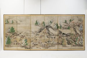 Tartar Hunt (blekk, farge, papir) av Japanese School