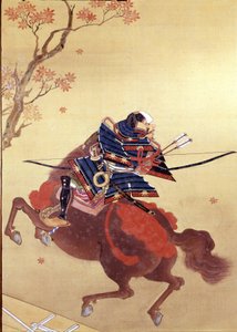 Kriger Munete. Silkemaleri av School Tosa, forfatter Chikana Morizumi dit Hsien. 1700-tallet. Museo Chiossone. Gener