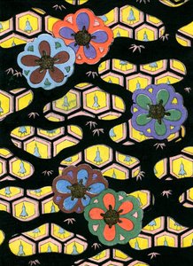 Treblokktrykk av honeycomb-mønster av Japanese School