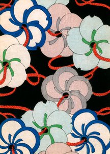 farget treblokktrykk av Camellia Ornaments av Japanese School