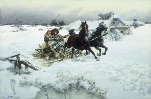 The Sleighride, 1896 av Jaroslav Friedrich Julius Vesin