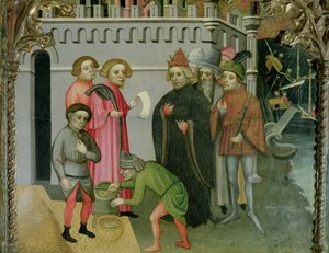 The Miraculous Multiplication of the Grain, detalj fra St. Nicholas of Bari-altertavlen av Jaume Cabrera