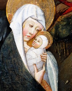 Mary and Child, detalj fra Flight into Egypt, altertavle fra Verdu