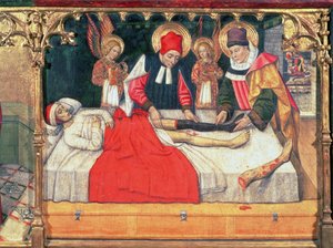 126-0035321 SS. Cosmas og Damian poder beinet til en etiopisk mann på stubben til diakon Justinian;