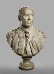 Portrettbyste av John Paul Jones, modellert 1780, støpt 1787-89 (gips med terrakottamaling) av Jean Antoine Houdon