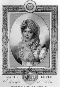 Marie-Louise av Østerrike (1791-1847) andre kone til Napoleon I, imperator av Frankrike i 1810-1814 (gravering)