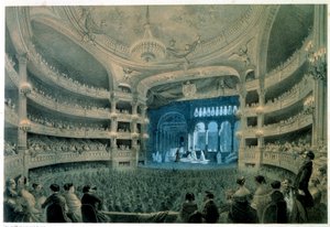 Utsikt over teatersalen til Opera Garnier (musikkakademiet). Litografi av Jean Baptiste Arnout (1788-1870). 1800-tallet. Paris, B.N. av Jean-Baptiste Arnout