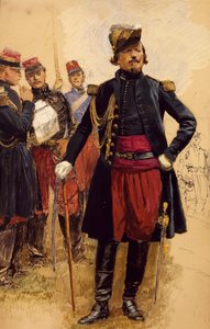 Kommandør for de franske troppene på Krim, av Jean Baptiste Edouard Detaille (1848-1912). Krim-krigen av Jean Baptiste Edouard Detaille