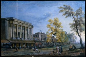 Det italienske teateret i Paris. Maleri av Jean Baptiste Lallemand av Jean-Baptiste Lallemand