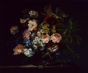 Roser, nelliker, hyasinter og blomster (olje på lerret) av Jean Baptiste Monnoyer