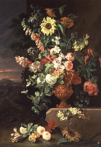 Solsikker, revehansker etc. av Jean Baptiste Monnoyer