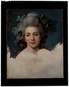 Portrait of a Lady (Hoved of a Woman in the Guise of a Bacchante, et uferdig portrett) av Jean Baptiste Regnault
