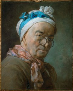 Selvportrett av Chardin med pince-nez …