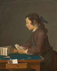 The House of Cards, ca. 1737 (olje på lerret) av Jean Baptiste Simeon Chardin