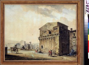Roma, huset til Pontius Pilatus (10 f.Kr.-39 e.Kr.) (Roma, huset til Pontius Pilatus). Maleri av Jean Francois Thomas de Thomon (1754-1813). Akvarell og blekk på papir, 36,7 x 46,6 cm