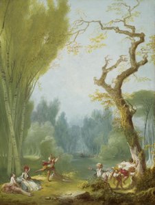 A Game of Horse and Rider, ca. 1775-80 (olje på lerret) av Jean Honore Fragonard