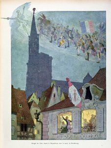 Claude Joseph Rouget de Lisle (1760-1836) synger Marseillaise hjemme hos Dietrich, borgermester i Strasbourg, 26. april 1792, illustrasjon fra 
