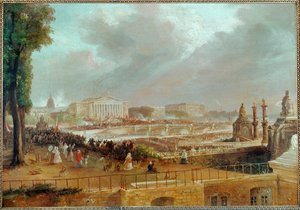 Proklamasjonen av Den andre franske republikk på Place de la Concorde … (maleri på lerret)