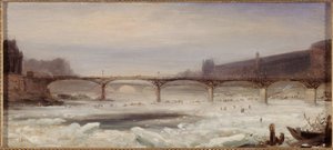 Die Seine und die Pont des Arts, Januar 1848 von Jean-Jacques Champin