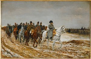 Fransk landsbygd (maleri på tre) av Jean-Louis Ernest Meissonier