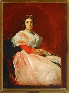 Portrett av en dame (maleri på lerret) av Jean-Louis Ernest Meissonier