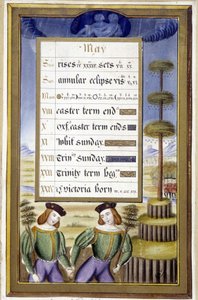 Mai: Mai-tre (Gemeaux) - faksimile av timene til Anne av Bretagne, av Jean Bourdichon