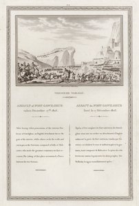 Fange av fortet Gawilghur av britene under kommando av Arthur Wellesley, andre Anglo-Marashtra-krigen, India av Jean (after) Duplessi Bertaux