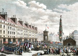 Die Verkündung der französischen Verfassung, 1791, Ende des 18. Jahrhunderts von Jean (after) Duplessis-Bertaux