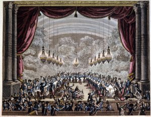 Fransk revolusjon: vaktbankett i Paris, ca. 1750-1800 (gravering) av Jean (after) Duplessis Bertaux