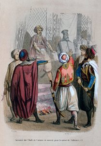 Hærens kommandanter ed å dø for Mehmet Alis sak, Egypt, 1805 1847 av Jean Adolphe Beauce