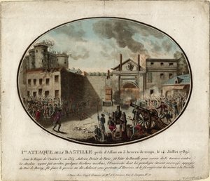 Stormingen av Bastillen 14. juli 1789, 1789 av Jean Alexis Cornu