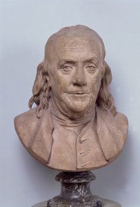 Byste av Benjamin Franklin (1706-90) 1778 (terrakotta) (se også 102249)