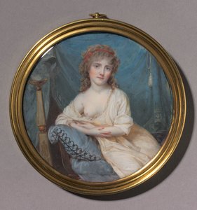 Portrett av en kvinne lenende på en sofa, ca. 1804.