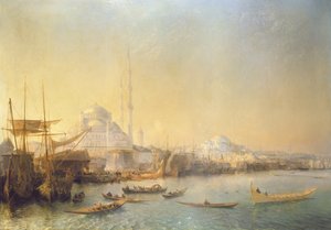 En omfattende utsikt over Konstantinopel og Det gylne horn, 1840
