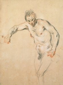 En satyr som skjenker vin, ca. 1716 (kritt på papir)