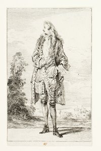 Gentleman, Hand in Vest av Jean Antoine Watteau
