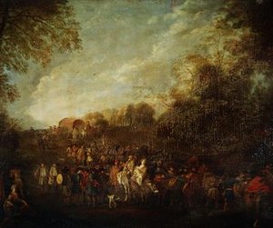 marsjerende tropper av Jean Antoine Watteau