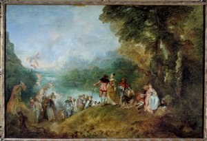 Pilegrimsreise til Isle of Cythera (ombordstigning for Cythera) av Jean Antoine Watteau