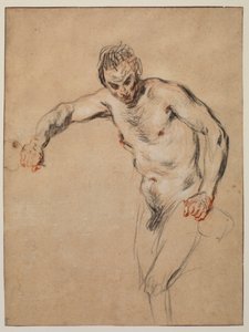 Satyr skjenker vin, 1717 av Jean Antoine Watteau