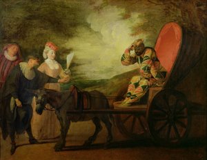 Harlekinen, månens keiser, ca. 1712 av Jean Antoine Watteau