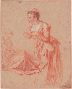 To figurstudier av en ung kvinne, ca. 1716 av Jean Antoine Watteau
