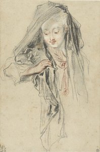 Kvinne med slør av Jean Antoine Watteau