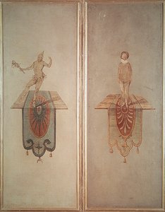 Pierrot (til høyre) og Fou (til venstre) av Jean Antoine Watteau