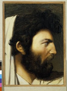 Portrett av en profilert mann. Anonymt maleri. Musee Granet, Aix en provence