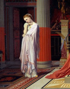 Antiochus sykdom eller Antiochus og Stratonice Antiochus (324-261 f.Kr.) er lei av kjærlighet til mannen sin Stratonice. Detalj som representerer Stratonice. Maleri av Jean Auguste Dominique Ingres (1780-1867). 1840 Chantilly, Musee Conde av Jean Auguste Dominique Ingres