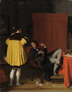 Aretino og utsendingen til Charles V av Jean Auguste Dominique Ingres