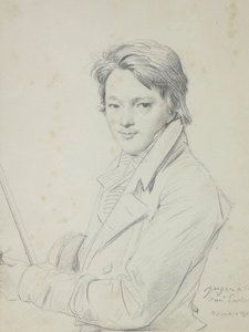 Portrett av komponisten Auguste-Mathieu Panseron 1796-1859, 1815-1818. av Jean Auguste Dominique Ingres