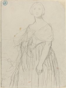 Skisse for Madame Moitessier av Jean Auguste Dominique Ingres